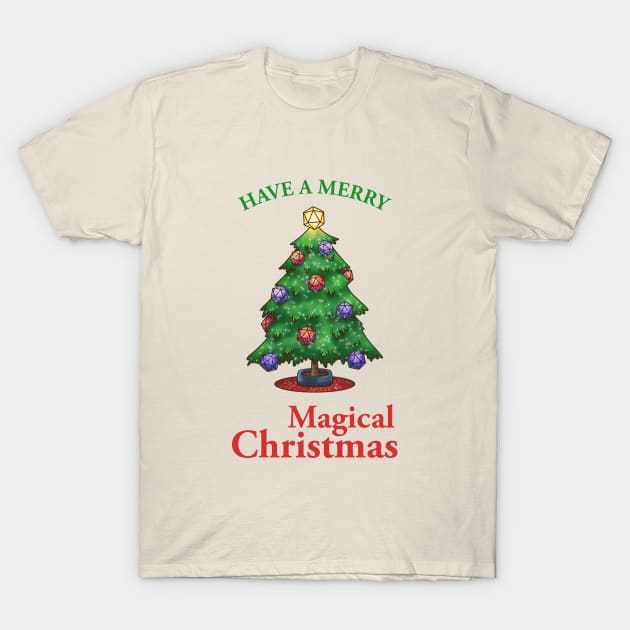 Have a Merry Magical Christmas D20 Xmas Tree T-Shirt by Takeda_Art